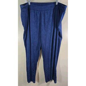 Soft Surroundings Navy Blue Crop Velvet Pants Sz 3X